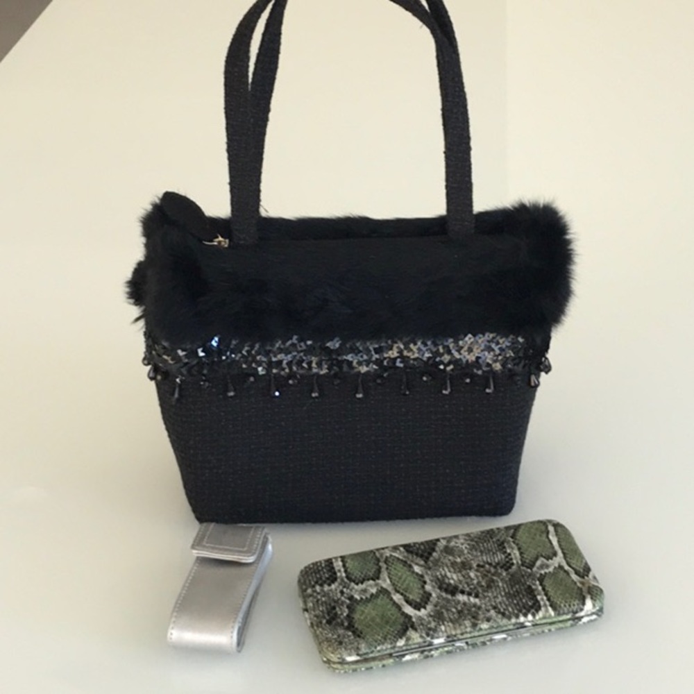 Black Purse, Wallet and Lipstick Holder